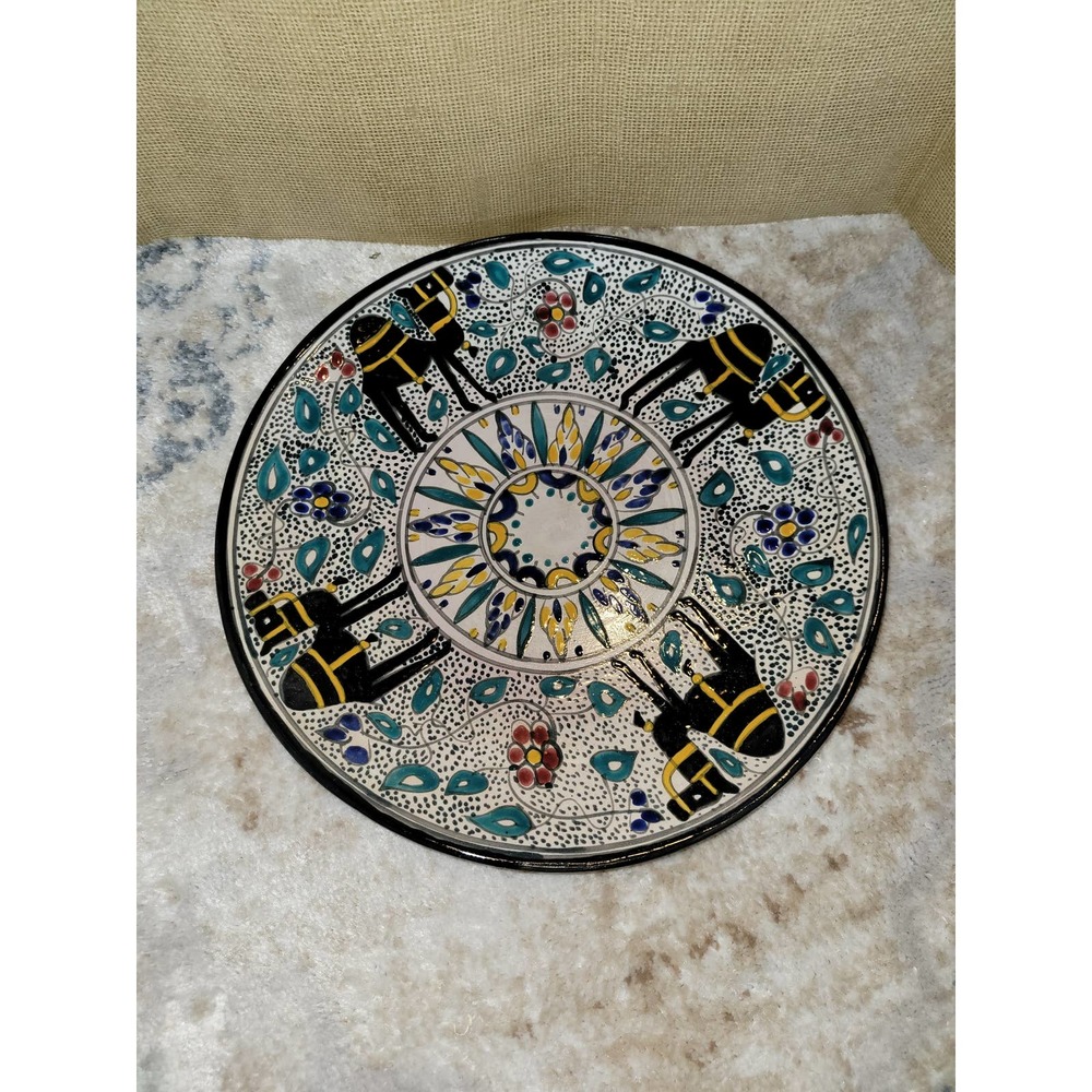 Hand Painted Moroccan Decorative Camel Tray Plate Platter Charger